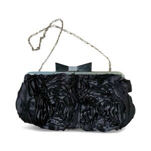 Satin rosette evening bag